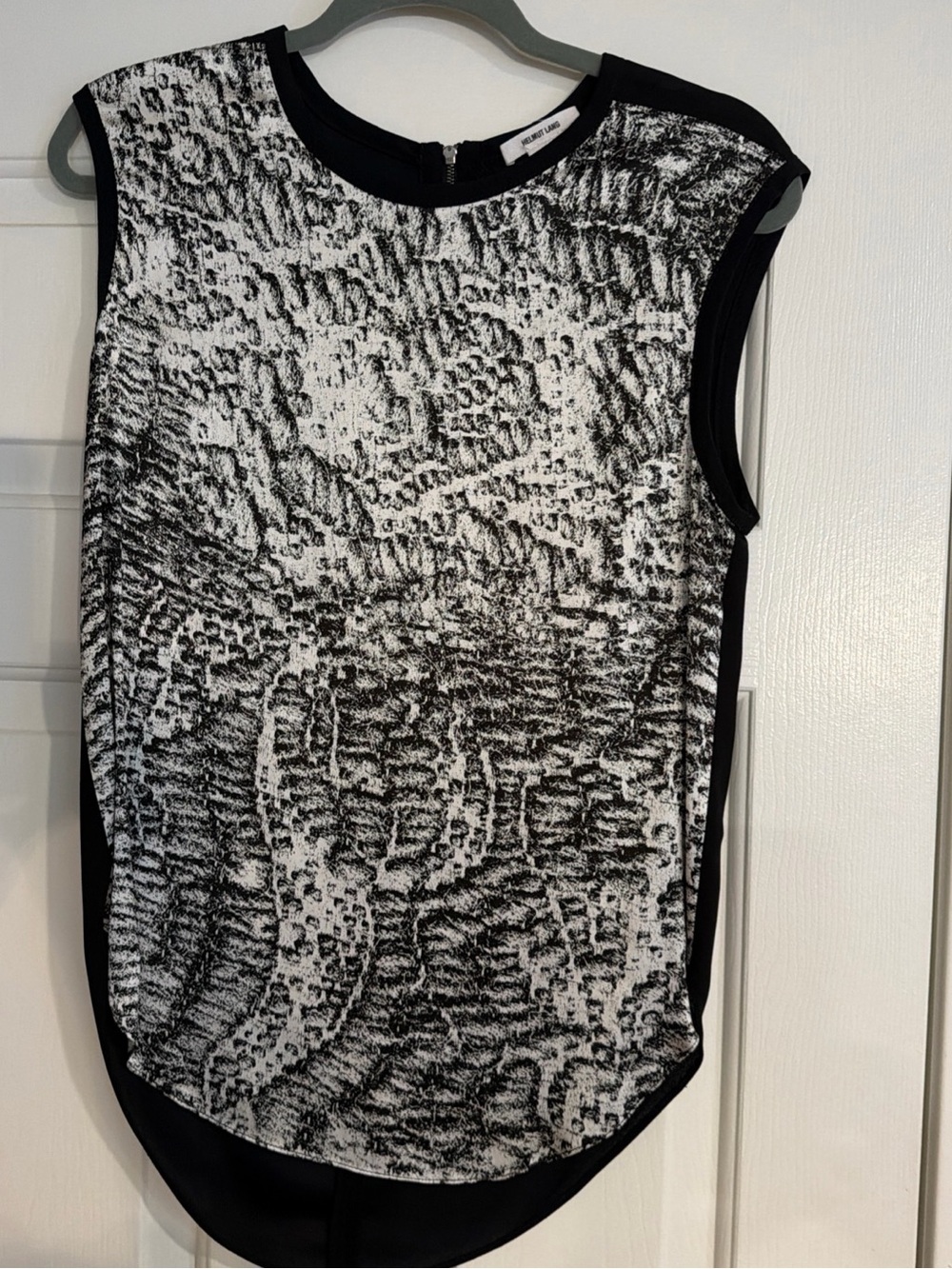 Helmut Lang  Black & White textured Top size S